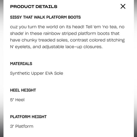 DOLLS KILL CLUB EXX sissy that walk platform rainbow boot 8 festival goth grunge - Picture 5 of 5